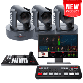 AIDA 3-Camera 4K PTZ 30X Zoom Streaming Kit (ATEM Mini Pro)