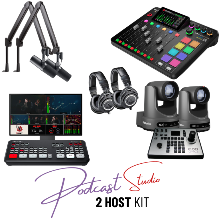Professional Podcast Studio Setup Kit (2 Hosts) Church Live Streaming