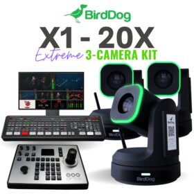 BirdDog X1 20X PTZ 3-Camera Streaming Kit | ATEM Mini Extreme