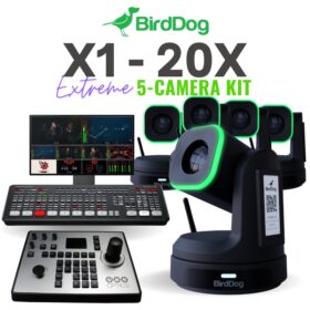 BirdDog X1 20X PTZ 5-Camera Streaming Kit | ATEM Mini Extreme