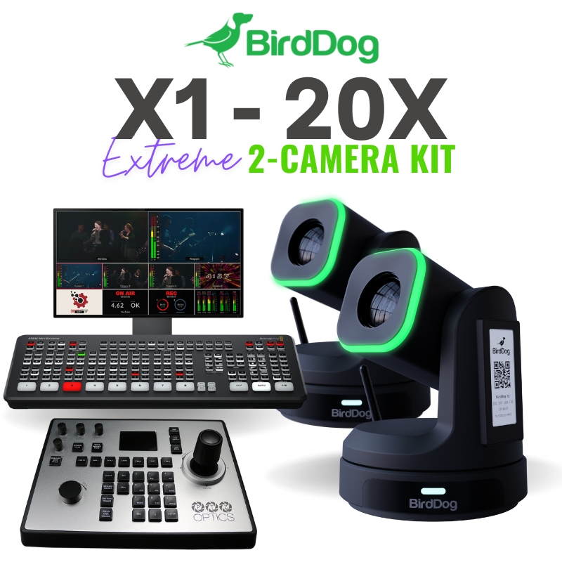 BirdDog X1 20X PTZ 2-Camera Streaming Kit | ATEM Mini