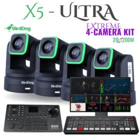 BirdDog X5 20X PTZ 4-Camera Streaming Kit | ATEM Mini Extreme