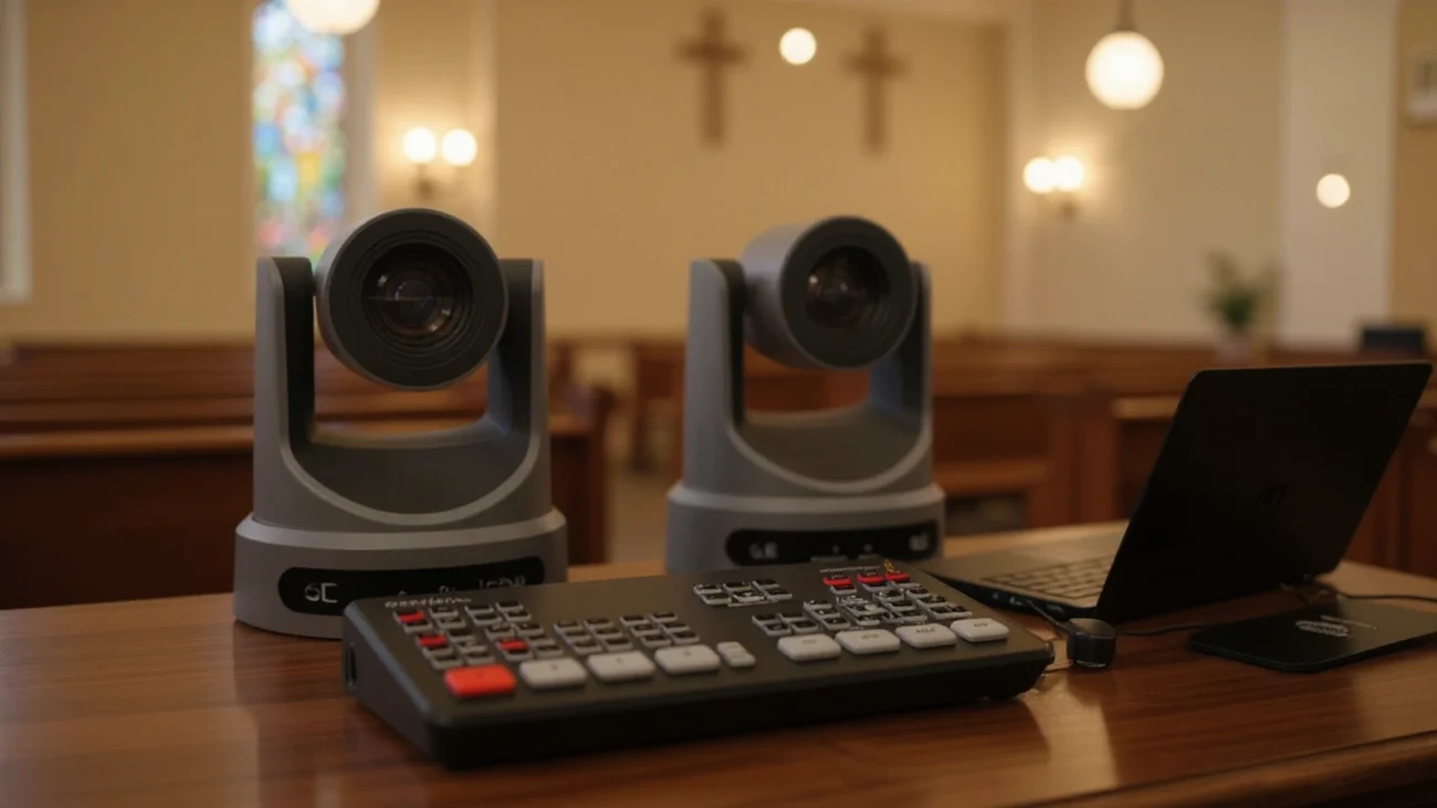 Church livestream gear photo for Move-SE 2-camera kit review for worship services.