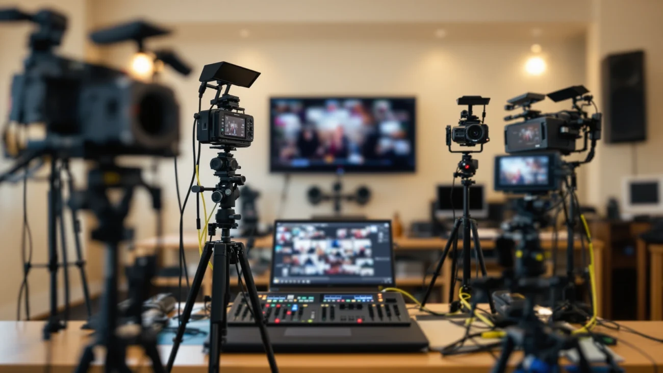 Church livestream gear photo for Two-camera vs. three-camera church livestream systems.