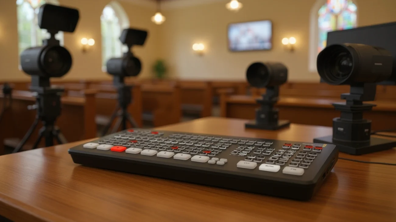 Church livestream gear photo for Four-camera ATEM Mini Extreme kit review for churches.