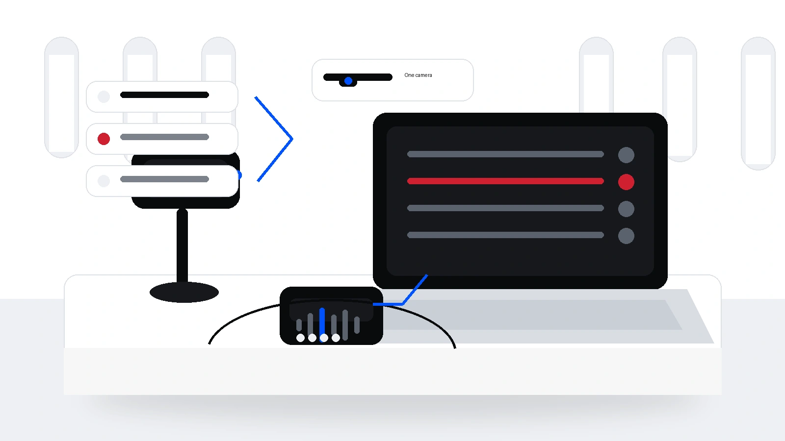 Church livestream setup illustration for Why your PTZ joystick controls one camera but not the others.